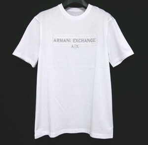 新品★ARMANI EXCHANGE★アルマーニ エクスチェンジ★ロゴ刺繍 半袖クルーネック Tシャツ★S★ホワイト★綿100％