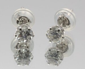 6072▲ ダイヤモンドワールド ダイヤモンド 0.262ct/0.284ct Pt900 プラチナ ピアス 両耳用 SI2クラス Fカラー Good 6本爪 【1008】