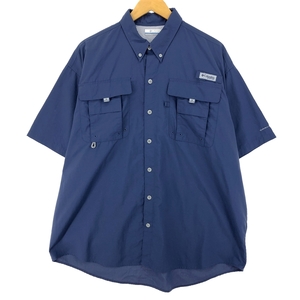 古着 コロンビア Columbia PFG OMNI-SHADE ボタンダウン 半袖 フィッシングシャツ メンズL /eaa448839 【SS2409_30%】