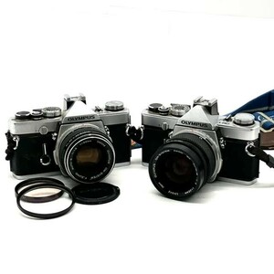 仙22【2点】OLYMPUS OM-1 一眼レフフィルムカメラ 2台セット オリンパス 一眼レフ / AUTO-W F2 35mm / AUTO-S F1.8 50mm レンズ