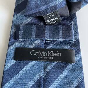 カルバンクライン（Calvin Klein) 3色ネイビーストライプネクタイ