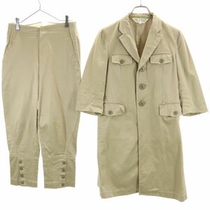 コムデギャルソンコムデギャルソン 2010年 日本製 7分袖 コート 上下 セットアップ M/S ベージュ Comme des Garcons レディース