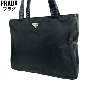 良品　PRADA プラダ　トートバッグ　ブラック　パテントレザー　ブラック　黒