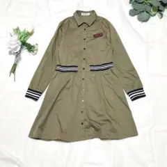 s1795 Diable ベベ シャツワンピース ミリタリー カーゴ 女子 秋服