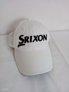 1350【中古】SRIXON　スリクソン　ゴルフウェア　キャップ　白　ホワイト　前後スリクソンの刺繍有た　メンズ　サイズ　56〜60cm　フリー