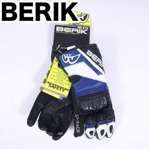 返品可◆XL◆送料600円◆未使用 BERIK 山羊革 ゴートレザー ベリック レーシンググローブ G-175102-BK 正規品 ブルー◆定価1.7万円◆N368z