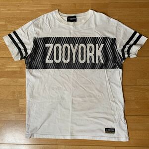 ZOO YORK ズーヨーク メンズ Tシャツ 綿 100% ホワイトMENS サイズ L 中古品 美品 送料無料