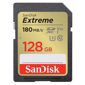 新品 SanDisk クラス10 SDXCカード 128GB 180MB/s Extreme