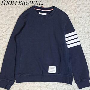 【定番/人気】定価72,600円 THOM BROWNE トムブラウン 4BARストライプ スウェットシャツ コットン メンズ プルオーバー 長袖 ユニセックス