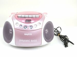 10 サンヨー PH-PR63 ラジカセ AF FM CD ラジオ カセット レコーダー ピンク 通電確認済 ジャンク 三洋電機 SANYO◆音響 修理 オーディオ