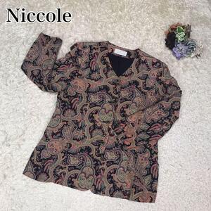 【レトロ感◎】Niccole ノーカラージャケット　ペイズリー柄　K1247