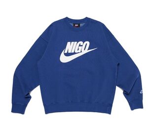 新品 NIKE NRG NIGO CREW FLC NAVY L ナイキ ニゴー クルーネックスウェットシャツ ネイビー FV5941-492 Crew Fleece ロゴプリント