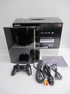 061Z198★【中古/動作品】 PlayStation3 PS3 本体 60GB CECHA00 ブラック 【コントローラー・ケーブル付属】 ①