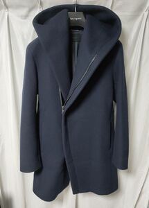 junhashimoto WRAP HOODED COAT ラップコート 直営限定 メルトンビーバー ネイビー 定価108,000円