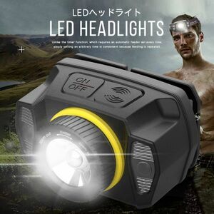 LEDヘッドライト USB充電式1000ルーメン ズーム センサー機能付き 五つの点灯モード照射角度調整 電池残量指示 IPX6防水/防災ヘッド ライト
