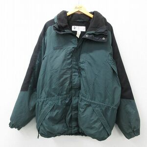 XL/古着 コロンビア 長袖 ナイロン ジャケット メンズ 90s 大きいサイズ ロング丈 緑系他 グリーン 内側フリース 24nov15 中古 アウター