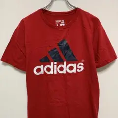 adidas アディダス　ビックロゴ　プリント　Tシャツ　古着　半袖　L