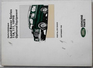 LAND ROVER Series 11A,111,109V8 Optional PARTS CATALOGUE