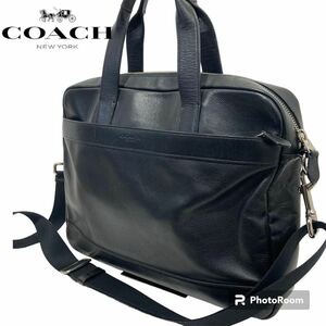 coach 2way ビジネスバッグ　ブリーフケース　大容量　A4収納　肩がけ