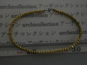 archicollection社内バラ単品no.12玉8mm39cm 白玉ガラスネックレス　玉反射　未使用　民族衣装布等　本物　手仕事　刺繍手芸材料