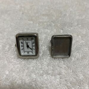 カフス　時計カフスボタン ONYX-ART LONDON 　CLM_04 RECTANGULAR SIVER WATCH Cufflinks