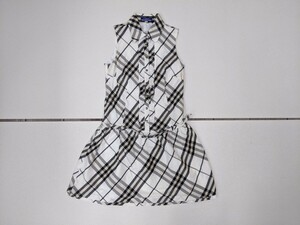 17．バーバリーブルーレーベル BURBERRY BLUE LABEL 日本製 ノヴァチェック柄 ノースリーブ ワンピース 三陽商会 36x705