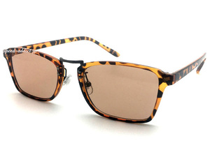 SQUARE BRIDGE SUNGLASS べっ甲 × LIGHT BROWN/スクエアブリッジサングラス鼈甲ライトブラウン茶カラー伊達眼鏡メガネイタリアンデザイン