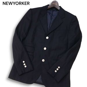 NEWYORKER ニューヨーカー BY ケイタマルヤマ 秋冬 刻印 銀ボタン★ ウール ブレザー ジャケット 紺ブレ Sz.44　メンズ　I4T02515_8#N