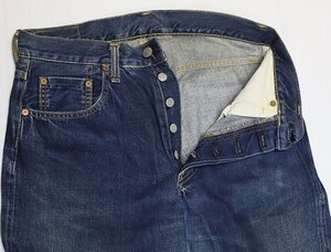 DP26デニムパンツUNKNOWN古着インディゴデニム日本製XX耳付きTROUSER50’Sビンテージ復刻JENANSオールド＆レトロスタイル