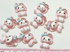 デコパーツ　樹脂レジン　チャーム　動物　ウサギA　10個　ハンドメイド