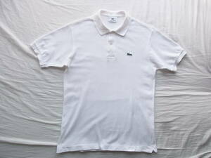 LACOSTE ラコステ 鹿の子素材定番ポロシャツ　型番 L1212X サイズ 3 日本製　ホワイト　薄く汚れた箇所有り