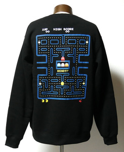 新品 パックマン トレーナー 裏起毛 ブラック 黒 ナムコ M PAC-MAN ゲーム ファミコン