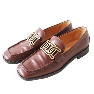 美品◎TOD’S トッズ Gommino ゴンミーニ レディース レザー ドライビングシューズ／モカシン ブラウン×ゴールド 36 1／2 箱・保管袋付