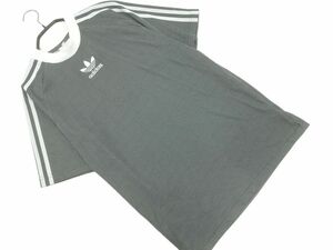 ネコポスOK adidas originals アディダスオリジナルス 総柄 スリーライン 半袖 カットソー sizeXS/黒ｘ白 ■◆ ☆ egd0 メンズ