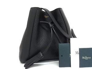 1円 ■極美品■ MULBERRY マルベリー ミニミリー レザー フリンジ クロスボディ ショルダーバッグ 斜め掛け レディース ブラック系 FF6321