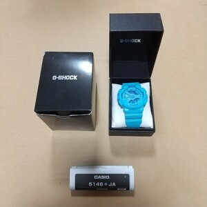 【垂涎】国内産 GA-110B-2JF ハイパーカラーズ カッコいい美しいスカイブルー G-SHOCK 稼働品 カシオ 箱付 外箱付 説明書付 未使用