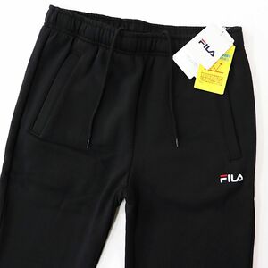 ★フィラ FILA 新品 メンズ UVカット 裏起毛 保温 カジュアル スウェット ロング パンツ 黒 XLサイズ [440348G-BK-LL] 一 四 参★QWER★