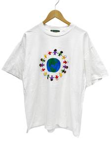 LOS MAYAS IMPORTS 90s 古着 ヴィンテージ 世界の子供たち×地球 刺繍 Tシャツ XL相当 ホワイト メンズ/028