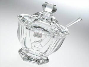 n206 Baccarat バカラ クリスタル ミズーリ 大型 ジャムポット マスタードポット 蓋物 スプーン付