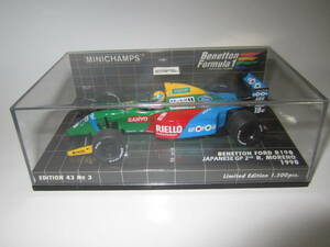 即決 PMA ミニチャンプス 1/43 ベネトン B190 №19 ナニーニ車改造 1990年日本GP2位 №19 ロベルト・モレノ アンテナ/支持ワイヤー追加