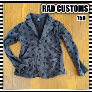 RAD CUSTOMS ラッドカスタム ジャケット 150 黒 ブラック ロゴ ブレザー 男の子 総柄 フォーマル おしゃれ 卒園式 入学式 かっこいい 美品