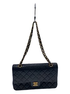 CHANEL◆CHANEL チェーンショルダーバッグ_マトラッセ25_ラムスキン_BLK/レザー/BLK//