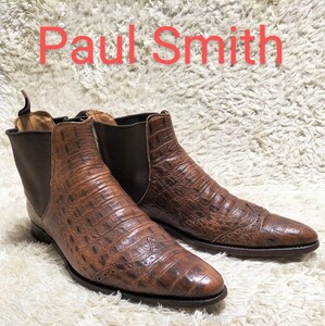 【CHEANEY製★】サイズ8.5 Paul Smith クロコ型押しサイドゴアブーツ/茶◆ポールスミス (10)