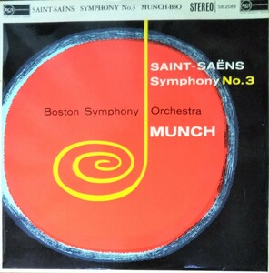 サン＝サーンス 交響曲3番オルガン ミンシュ UK RCA盤 SAINT-SAENS SYM.3 ORGAN MUNCH ボストン交響楽団 ザムコヒアン(O) BOSTON 1959 LP