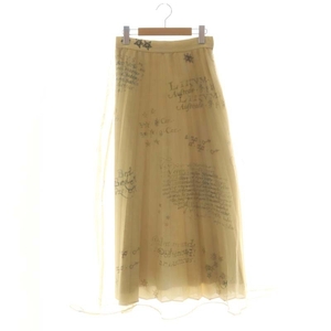 アメリヴィンテージ 22SS HOROSCOPE SHEER PLEATS SKIRT スカート ロング マキシ プリーツ チュール M イエローベージュ 黒 ブラック /DO