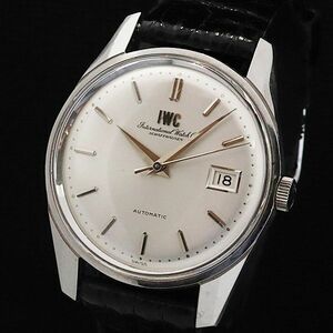 1円 稼働 良品 IWC アイダブリューシー AT/自動巻 シルバー文字盤 デイト メンズ腕時計 KMR 0075900 6JWT