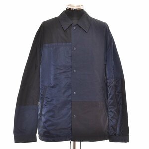 ◆512893 COMME des GARCONS HOMME ◆コーチジャケット 異素材 AD2020 コットンエステルタッサー HF-J008 サイズL ネイビー