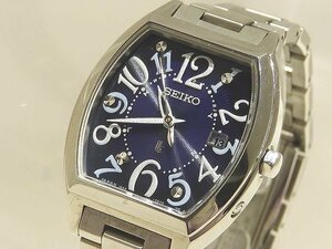 美品 SEIKO LUKIA セイコー ルキア レディース ソーラー電波 時計 ☆ SSVW093 SS×ネイビー系文字盤 1B22-0BC0 トノー型 ▼ シト00/6D6E