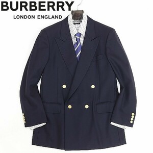 ヴィンテージ◆BURBERRYS バーバリー 金釦 ダブル 紺ブレザー ジャケット 紺 ネイビー AB5