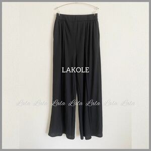 LAKOLE ラコレ パンツ　ワイドパンツ イージーパンツ レディース　ボトム　ブラック　黒